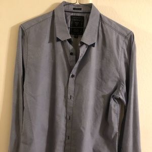 GUESS MENS M SLIM FIT L/S BUTTON DOWN BLUE
